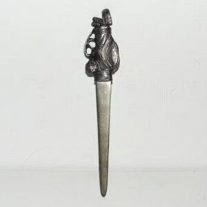 Vintage Metzke Letter Opener With Golf Bag Top Pewter